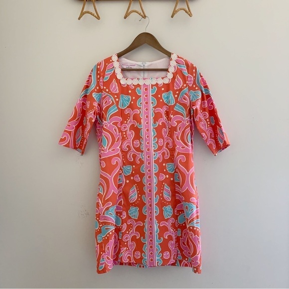Barbara Gerwit Shell Print Shift Dress - Picture 1 of 8